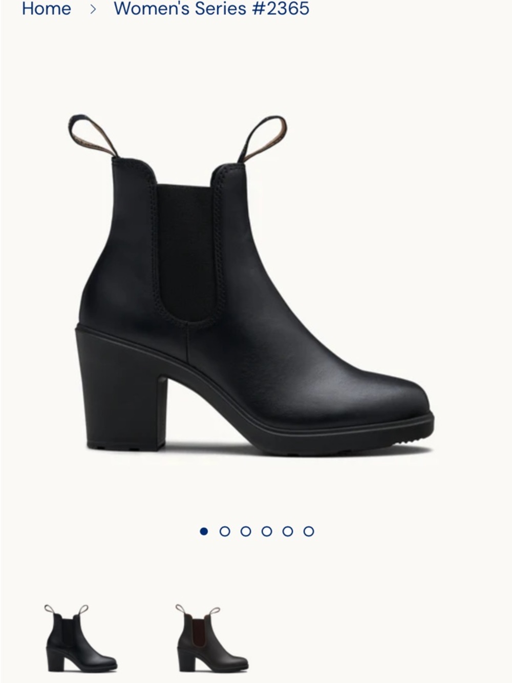 Blundstone Black Leather Ankle Boots with Block Heel - Picture 6 of 9